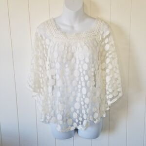 Halo Sheer Boho Top Blouse Size Large Fairy